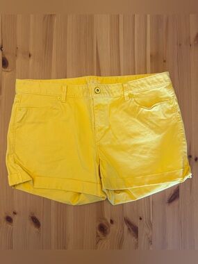 LOFT Bright Yellow Cuffed Jean Shorts